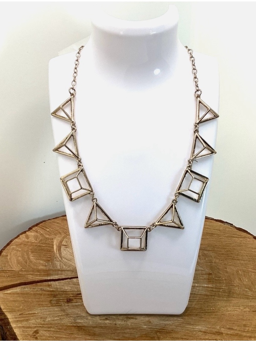Ann Taylor Open Geometric Gold Tone Necklace